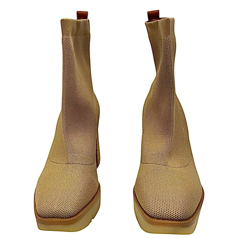 MI.IM Minimalist Platform Chunky Tan Women’s Knit Boots Size 7.5 Medium EUC - Picture 9 of 10